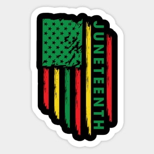 Juneteenth, Black History, Freedom Day, USA Flag, African Colors Sticker